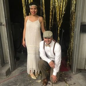 Vintage 20s flapper beaded dress, Fits s/m